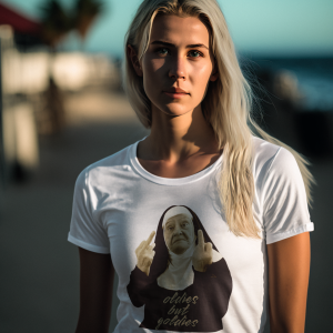 ai-generated-mockup-featuring-a-woman-wearing-a-round-neck-t-shirt-m32501