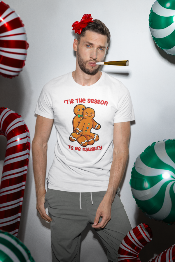bella-canvas-t-shirt-mockup-of-a-bored-man-at-a-christmas-party-m35912