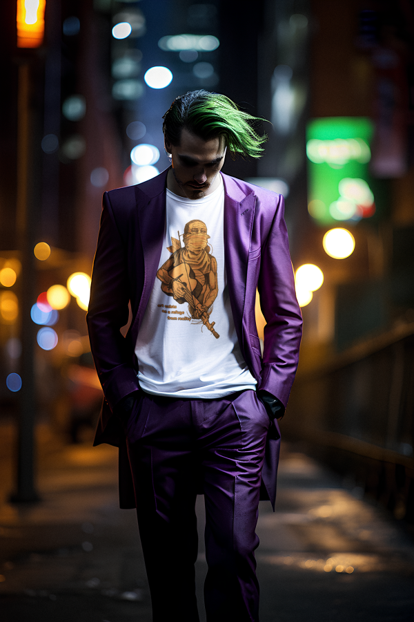 t-shirt-mockup-of-a-man-generated-by-ai-wearing-joker-inspired-outfit-on-the-street-m36149 t-shirt-mockup-of-a-man-generated-by-ai-wearing-joker-inspired-outfit-on-the-street-m36149