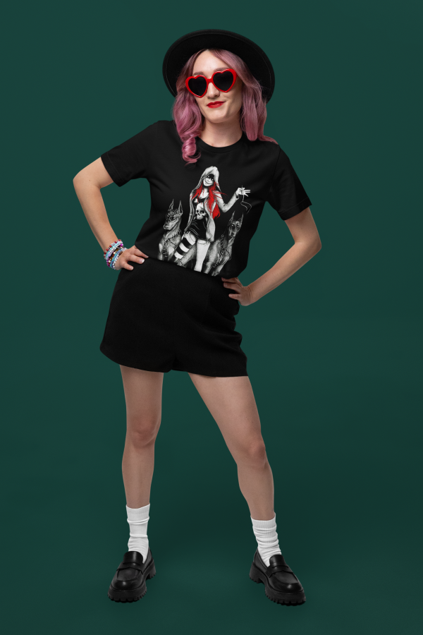 bella-canvas-t-shirt-mockup-featuring-a-woman-with-a-swift-fandom-inspired-style-m40604