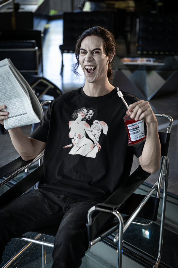 halloween-themed-stanley-stella-tee-mockup-of-a-vampire-drinking-fake-blood-m35479 halloween-themed-stanley-stella-tee-mockup-of-a-vampire-drinking-fake-blood-m35479