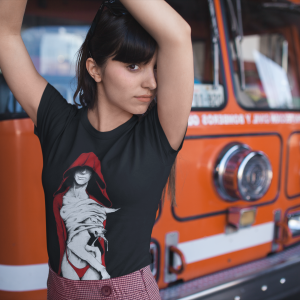 t-shirt-mockup-of-a-girl-posing-in-front-of-a-fire-truck-19617