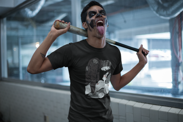 t-shirt-mockup-of-a-man-in-halloween-makeup-making-a-scary-face-23021 t-shirt-mockup-of-a-man-in-halloween-makeup-making-a-scary-face-23021