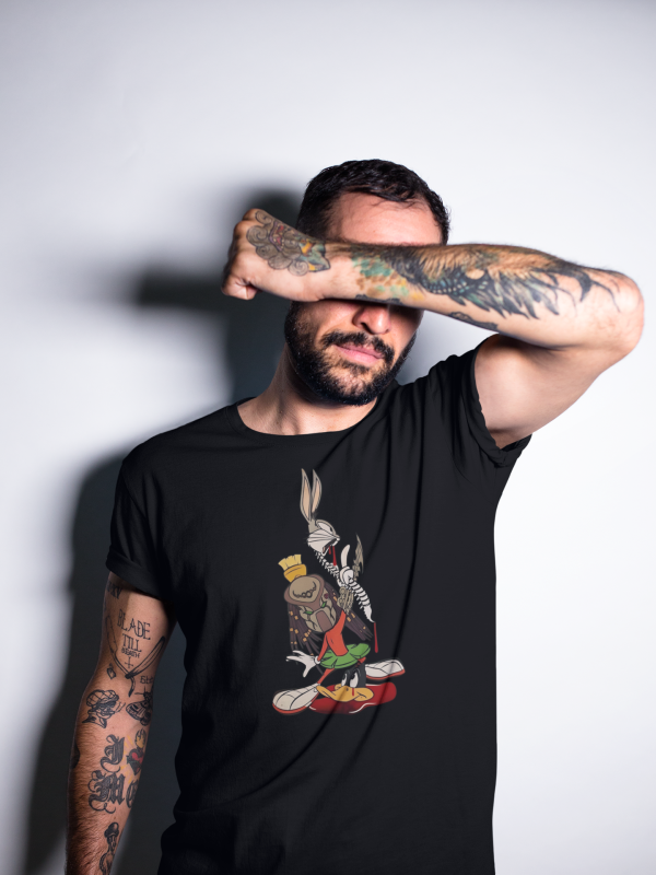 tattooed-man-covering-his-face-while-wearing-a-t-shirt-mockup-a17025